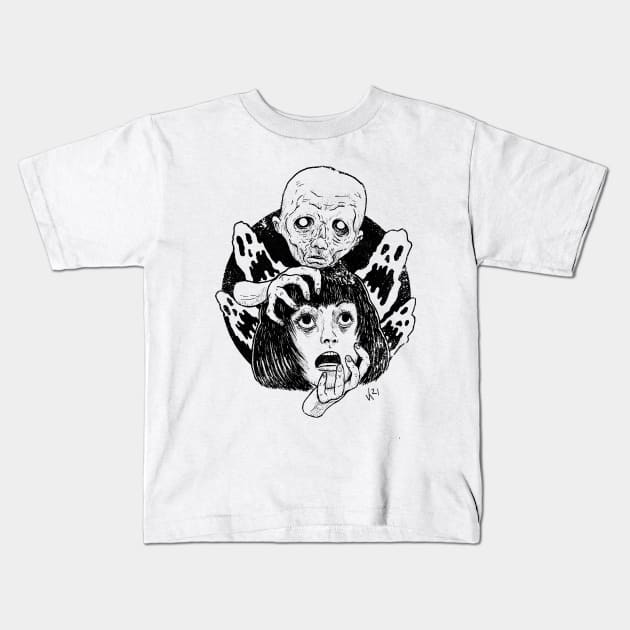 Head Haunter Inktober version (Black Print) Kids T-Shirt by Bloody Savage